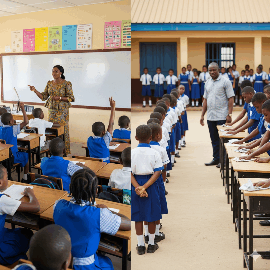 Students at Verbum Dei Academy and Verbum Dei International College in Owerri focused and attentive in class, symbolizing discipline and responsibility.