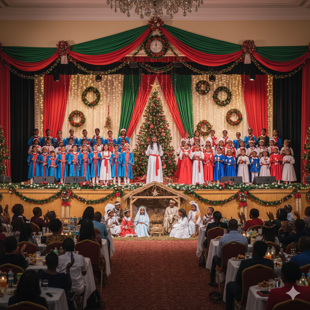 Students of Verbum Dei Academy and Verbum Dei International College performing Christmas carols and plays during the festive End-of-Year Celebration.